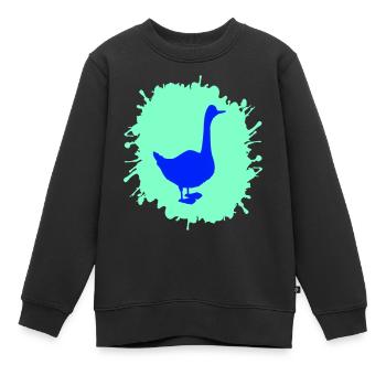 gans splatter - Kinder Premium Organic Sweatshirt - Schwarz - Vorne - AI Model Kid Female (0cm)