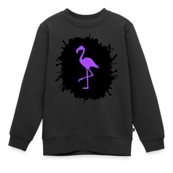 Éclaboussures de flamant rose - Sweat Premium enfant bio - noir - Devant - AI Model Kid Female (0cm)