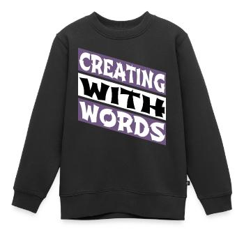 dictons écriture techniques d’écriture - Sweat Premium enfant bio - noir - Devant - AI Model Kid Female (0cm)