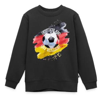 Deutschland Fussball Logo Shirt - Kinder Premium Organic Sweatshirt - Schwarz - Vorne - AI Model Kid Female (0cm)