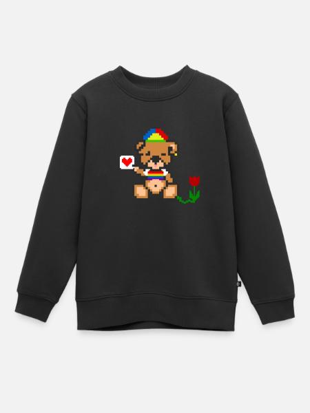 Pixel Bear Pride - Sweat Premium enfant bio - noir