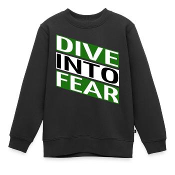 funny sayings bungee jumping courage mindset - Kinder Premium Organic Sweatshirt - Schwarz - Vorne - AI Model Kid Female (0cm)