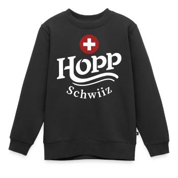Schweiz Fahne Schweizer Flagge Trikot Fanartikel - Kinder Premium Organic Sweatshirt - Schwarz - Vorne - AI Model Kid Female (0cm)