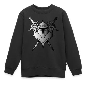 Schwerter und Helm - Kinder Premium Organic Sweatshirt - Schwarz - Vorne - AI Model Kid Female (0cm)
