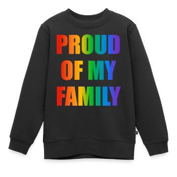 Fière de ma famille - Sweat Premium enfant bio - noir - Devant - AI Model Kid Female (0cm)