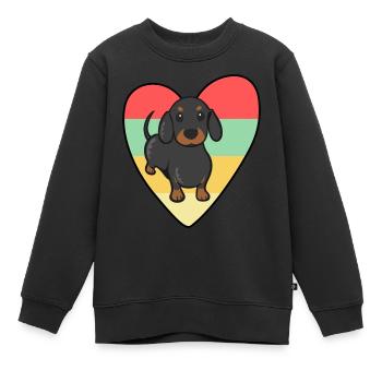 Leicht abgelenkt durch Wiener - Kinder Premium Organic Sweatshirt - Schwarz - Vorne - AI Model Kid Female (0cm)