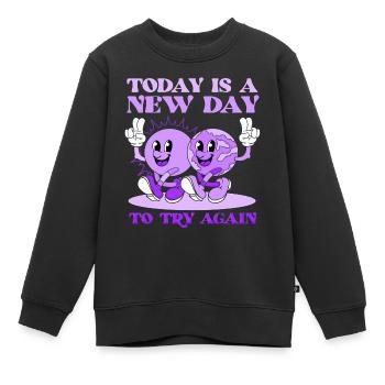 Sommer See Natur Flora Kunst Blumen Meer Strand - Kinder Premium Organic Sweatshirt - Schwarz - Vorne - AI Model Kid Female (0cm)