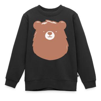 Einfacher gehaltener Bär im flachen Stiel - Kinder Premium Organic Sweatshirt - Schwarz - Vorne - AI Model Kid Female (0cm)