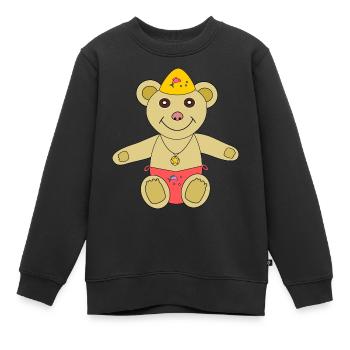 Mein Teddy geht baden - Kinder Premium Organic Sweatshirt - Schwarz - Vorne - AI Model Kid Female (0cm)