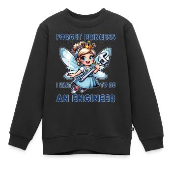 Oubliez la fée et la princesse - Je suis ingénieur - Sweat Premium enfant bio - noir - Devant - AI Model Kid Female (0cm)
