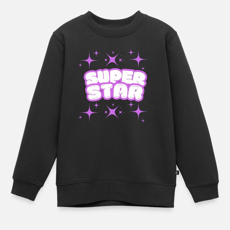 SUPER STAR - Sweat Premium enfant bio - noir