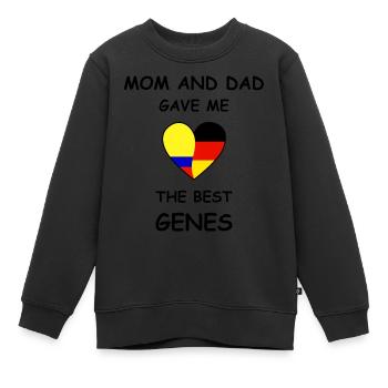 Genes Colombia Germany - Kids Premium Organic Sweatshirt - black - Front - AI Model Kid Female (0cm)