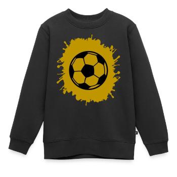 splatter fußball - Kinder Premium Organic Sweatshirt - Schwarz - Vorne - AI Model Kid Female (0cm)
