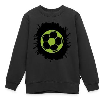 splatter fußball - Kinder Premium Organic Sweatshirt - Schwarz - Vorne - AI Model Kid Female (0cm)