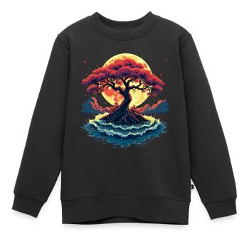 Midgard Yggdrasil Wikinger Baum des Lebens - Kinder Premium Organic Sweatshirt - Schwarz - Vorne - AI Model Kid Female (0cm)