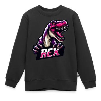 Dino Rex - Kinder Premium Organic Sweatshirt - Schwarz - Vorne - AI Model Kid Female (0cm)