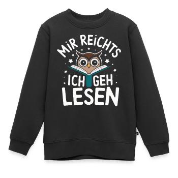 oiseau de nuit hibou hibou oiseau - Sweat Premium enfant bio - noir - Devant - AI Model Kid Female (0cm)