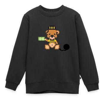 Pixel Bär Gefangener - Kinder Premium Organic Sweatshirt - Schwarz - Vorne - AI Model Kid Female (0cm)