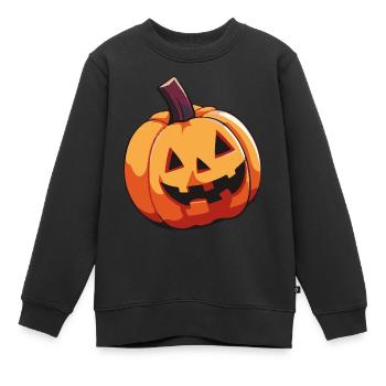 Kürbis Comic Funny - Kinder Premium Organic Sweatshirt - Schwarz - Vorne - AI Model Kid Female (0cm)