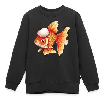 Schleierschwanz Goldfisch - Kinder Premium Organic Sweatshirt - Schwarz - Vorne - AI Model Kid Female (0cm)
