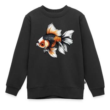 Fancy Calico Veiltail Poisson rouge - Sweat Premium enfant bio - noir - Devant - AI Model Kid Female (0cm)