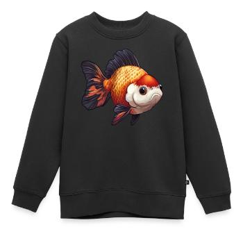 Fancy Calico Schleierschwanz Goldfisch - Kinder Premium Organic Sweatshirt - Schwarz - Vorne - AI Model Kid Female (0cm)