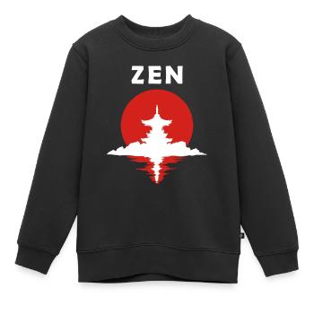 Zen - Kinder Premium Organic Sweatshirt - Schwarz - Vorne - AI Model Kid Female (0cm)