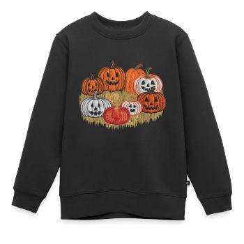Beaded Halloween - Kids Premium Organic Sweatshirt - black - Front - AI Model Kid Female (0cm)