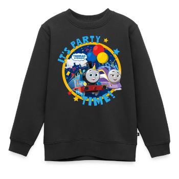 Thomas & Friends™ Design Avec Citation Party Time! - Sweat Premium enfant bio - noir - Devant - AI Model Kid Female (0cm)