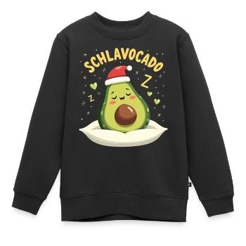 Schlavocado Offiziell Schlafanzug Avocado - Kinder Premium Organic Sweatshirt - Schwarz - Vorne - AI Model Kid Female (0cm)