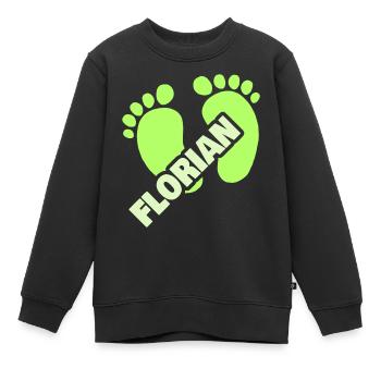 Geburt Florian - Kinder Premium Organic Sweatshirt - Schwarz - Vorne - AI Model Kid Female (0cm)