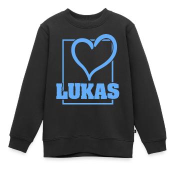Lukas - Kinder Premium Organic Sweatshirt - Schwarz - Vorne - AI Model Kid Female (0cm)