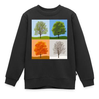 Saisons - Sweat Premium enfant bio - noir - Devant - AI Model Kid Female (0cm)