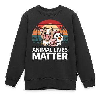 Vegetarian Vegan Veggie Vegetarian - Kids Premium Organic Sweatshirt - black - Front - AI Model Kid Female (0cm)