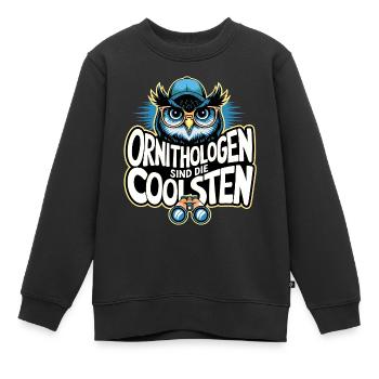 Ornithologen sind die Coolsten lustige Eule - Kinder Premium Organic Sweatshirt - Schwarz - Vorne - AI Model Kid Female (0cm)