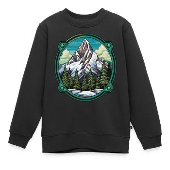 Berge Winter Eisberge Natur - Kinder Premium Organic Sweatshirt - Schwarz - Vorne - AI Model Kid Female (0cm)