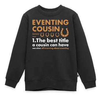 Rider Cousin Definition Eventing - Kinder Premium Organic Sweatshirt - Schwarz - Vorne - AI Model Kid Female (0cm)