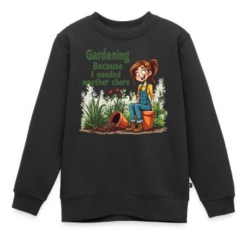 Gartenarbeit ist meine Therapy Lustig Gärtnern - Kinder Premium Organic Sweatshirt - Schwarz - Vorne - AI Model Kid Female (0cm)
