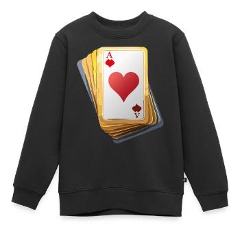 CARDS - Kinder Premium Organic Sweatshirt - Schwarz - Vorne - AI Model Kid Female (0cm)