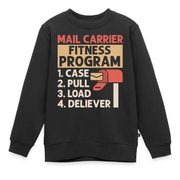 Mail Carrier Fitness Programm Postal Worker Mail - Kinder Premium Organic Sweatshirt - Schwarz - Vorne - AI Model Kid Female (0cm)