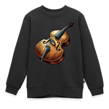 kontrabass musikinstrument - Kinder Premium Organic Sweatshirt - Schwarz - Vorne - AI Model Kid Female (0cm)