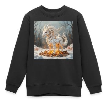 Feuratius - Kinder Premium Organic Sweatshirt - Schwarz - Vorne - AI Model Kid Female (0cm)