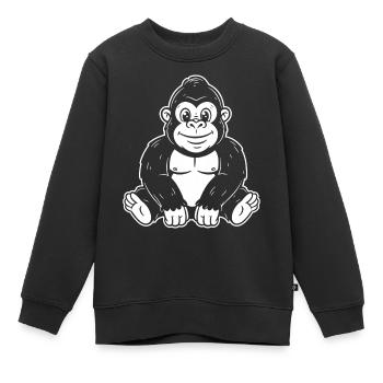 Gorilla - Kinder Premium Organic Sweatshirt - Schwarz - Vorne - AI Model Kid Female (0cm)