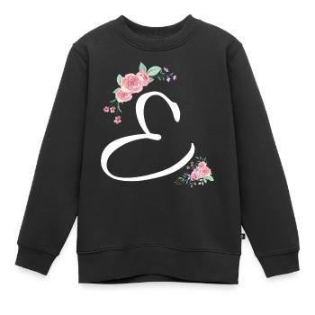 Brief und Blumen - Kinder Premium Organic Sweatshirt - Schwarz - Vorne - AI Model Kid Female (0cm)