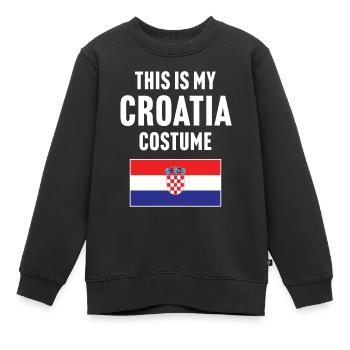 C’est mon costume de Croatie - Sweat Premium enfant bio - noir - Devant - AI Model Kid Female (0cm)