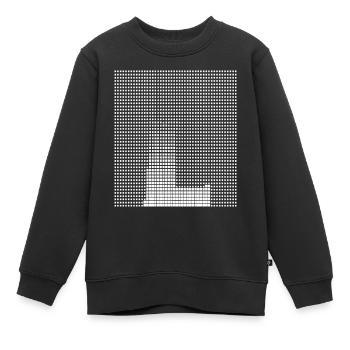 Lettre L, nom, la lettre L - Sweat Premium enfant bio - noir - Devant - AI Model Kid Female (0cm)
