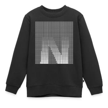 Lettre N, nom, la lettre N - Sweat Premium enfant bio - noir - Devant - AI Model Kid Female (0cm)