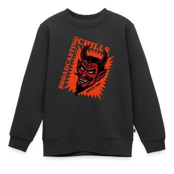 Broadcasting Chills - Devil - Teufel - Kinder Premium Organic Sweatshirt - Schwarz - Vorne - AI Model Kid Female (0cm)