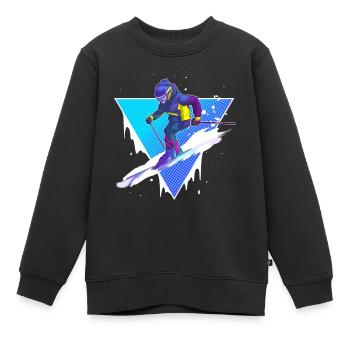 Ski - Sweat Premium enfant bio - noir - Devant - AI Model Kid Female (0cm)