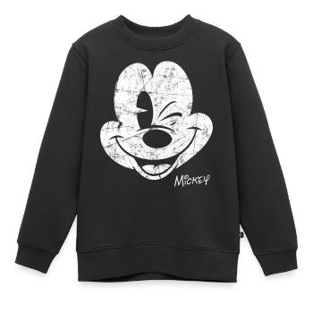Mickey & Minnie Retro Mickey-Kopf Motiv - Kinder Premium Organic Sweatshirt - Schwarz - Vorne - AI Model Kid Female (0cm)